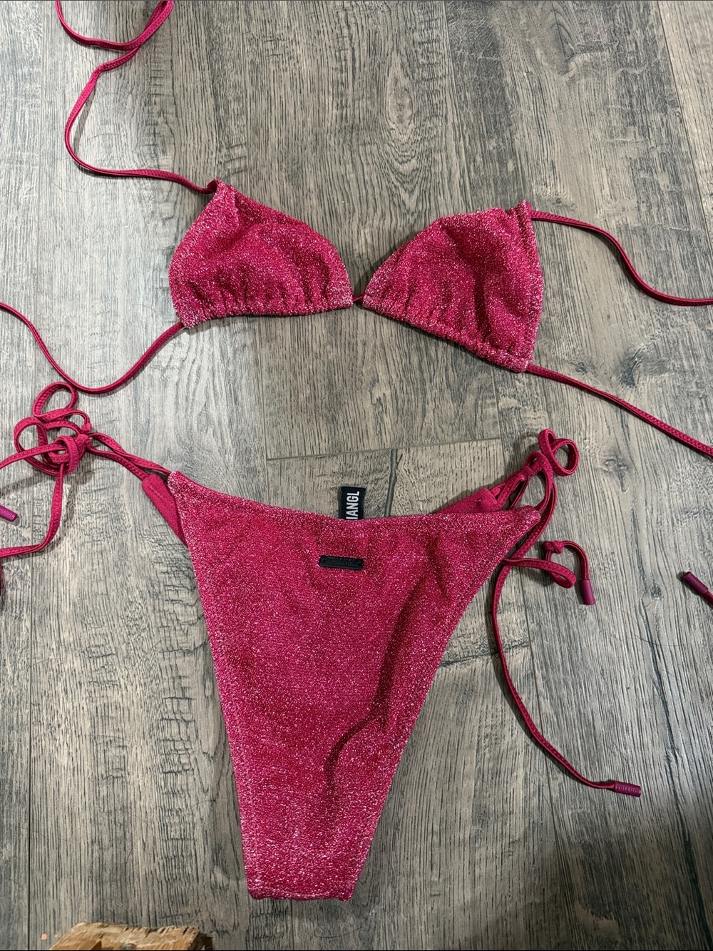 Sparkling Fuchsia Triangl Bikini Set